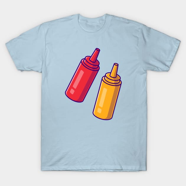 Mustard And Sauce Bottle Cartoon T-Shirt by Catalyst Labs